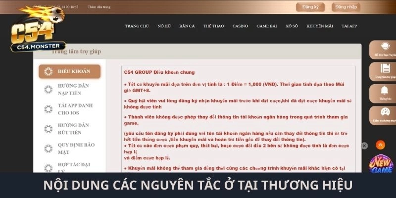 Nội dung các nguyên tắc ở tại thương hiệu